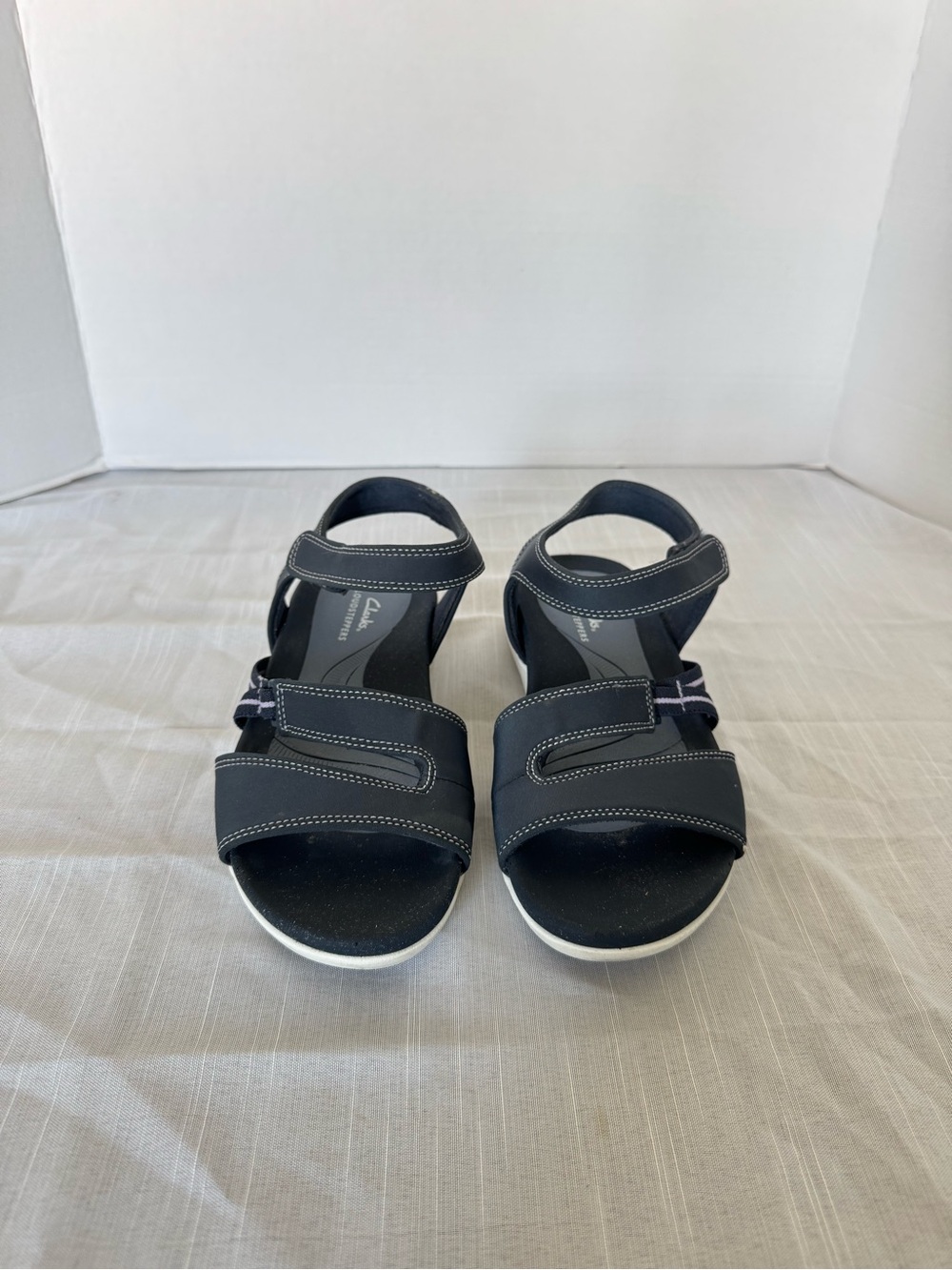 Clarks Black Adjustable Velcro Comfort Sandals Size 7